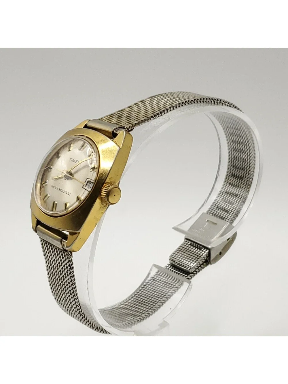 Vintage Timex Water-resistant Mechanical Womens Watch 25mm Date Dial For Parts